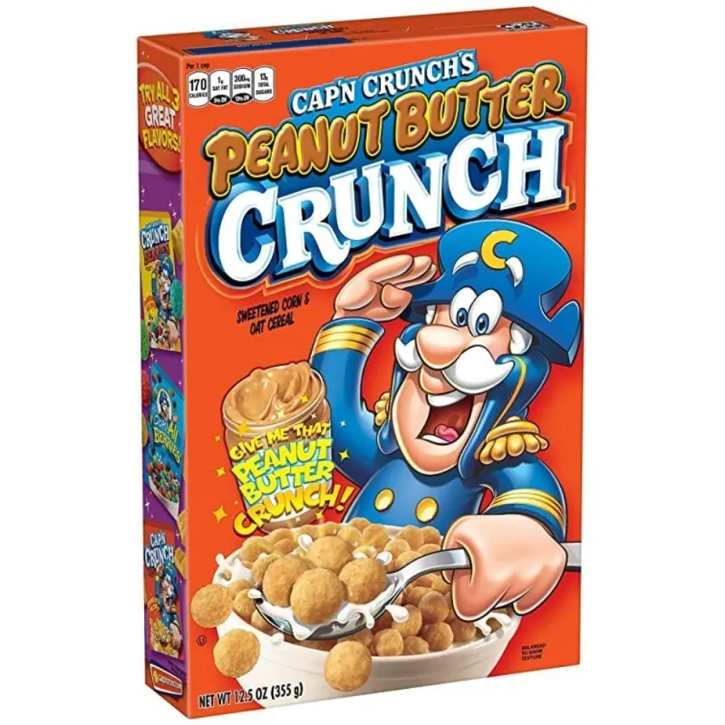 Cap'n Crunch Peanut Butter Crunch, Erdnussbutter-Cerealien 355g Original Einzelhandelsgeschäfte