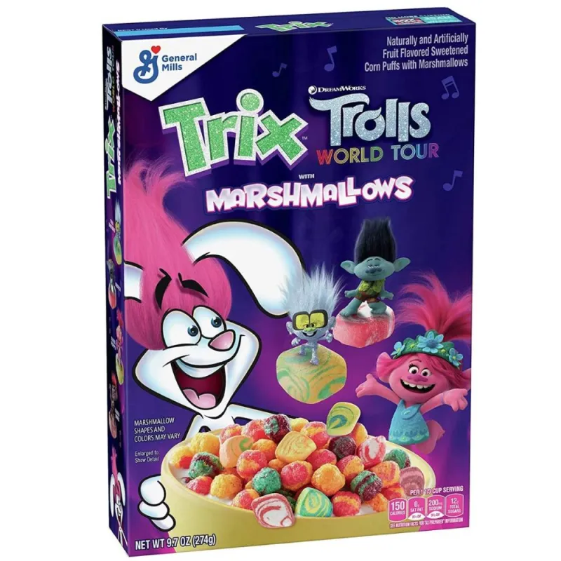Trix Troll Marshmallow Cereal, Fruchtgetreide mit marshmallow 274g