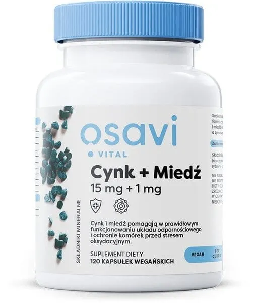 OSAVI Zink 15 mg + Kupfer 1 mg (120 Kapseln).